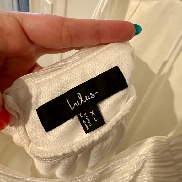 Lulu's White Backless Ruffle Dress - Picture 3 of 5